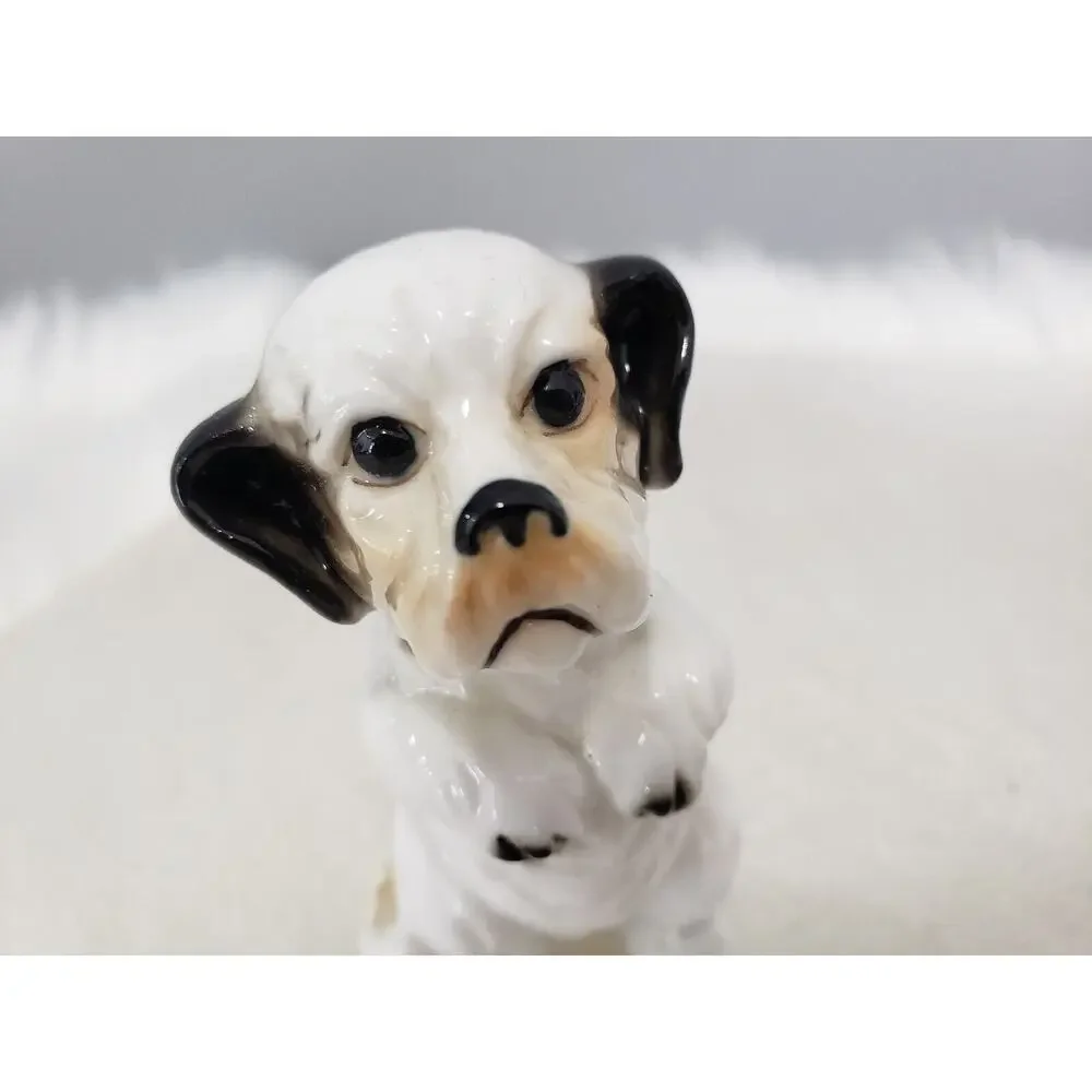 Vintage Ceramic Schnauzer Terrier Dog Figure Japan MCM‎ lot set 3 decor grandma